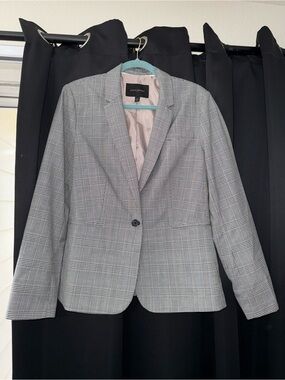 Banana Republic Gray Glen Plaid Blazer